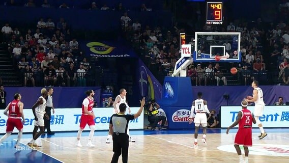 Szene aus dem Basketball-WM Spiel Deutschland gegen Georgien . © Screenshot 