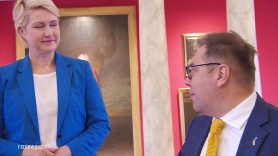 Ministerpräsidentin Schwesig und der ukrainische Botaschafter Makejev. © Screenshot 