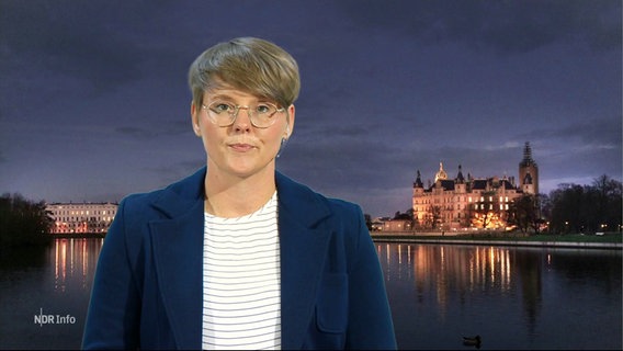 NDR Reporterin Jette Studier berichtet aus Schwerin. © Screenshot 