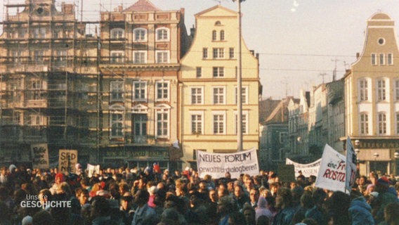 Ein Protest in Rostock im Jahr 1998. © Screenshot 