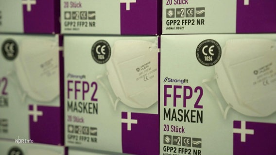 Sehr viele Packungen FFP2 Masken. © Screenshot 