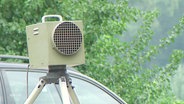 Eine Radarkontrolle vor einem Auto im Freien. © Screenshot 