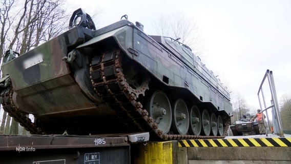 Ein Panzer wird verladen. © Screenshot 