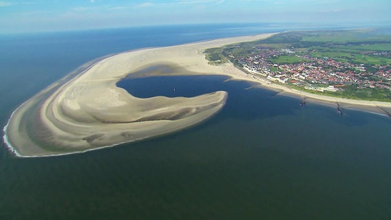 Luftaufnahme der Insel Borkum © Screenshot 