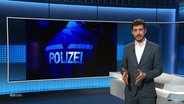 Daniel Anibal Bröckerhoff steht im Studio und moderiert NDR Info 21:45 Uhr. © Screenshot 