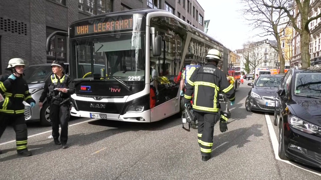 Der Bus nach dem Unfall.