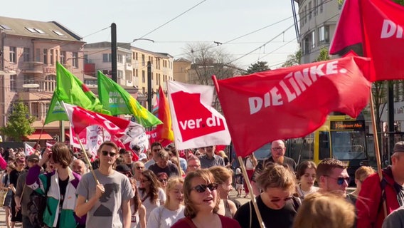 1. Mai-Demo in Rostock. © Screenshot 
