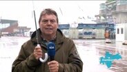 NDR-Reporter Andreas Hilmer auf dem Heiligengeistfeld in St.Pauli. © Screenshot 