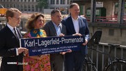 Nach Modeschöpfer Karl Lagerfeld ist ab sofort eine eigene Promenade in der Hamburger Neustadt benannt. © Screenshot 