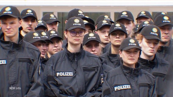 Polizistinnen und Polizisten in Uniform. © Screenshot 