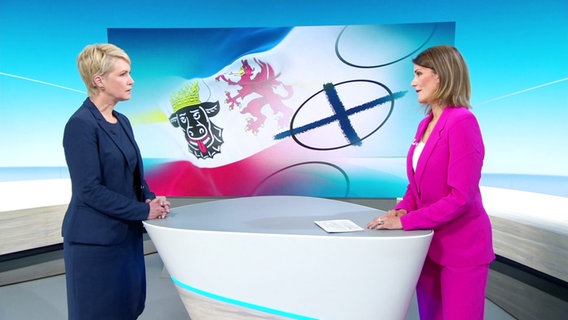 Ministerpräsidentin Manuela Schwesig nach der Kommunalwahl 2024 im Interview mit dem NDR. © Screenshot 