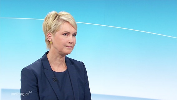 Ministerpräsidentin Manuela Schwesig im Nordmagazin Studio. © Screenshot 