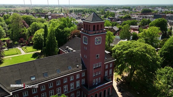 Luftbild des Bergedorfer Rathauses. © Screenshot 