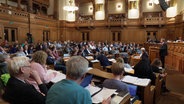 Blick in die Hamburgische Bürgerschaft während einer Sitzung am 12. Juni 2024. © Screenshot 
