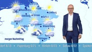 Karsten Schwanke spricht den Wetterbericht bei Hallo Niedersachsen. © Screenshot 