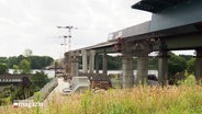 Die neue, sich noch im Bau befindende Rader Hochbrücke. © Screenshot 