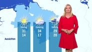Claudia Kleinert mit der Wettervorhersage für die kommenden Tage. © Screenshot 