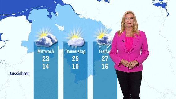 Claudia Kleinert gibt die Wettervorhersage für die kommenden Tage. © Screenshot 
