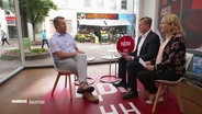 Dominik Lorenzen (Grüne) spricht im NDR Sommerinterview mit Dietrich Lehmann und Ines Jacobi. © Screenshot 