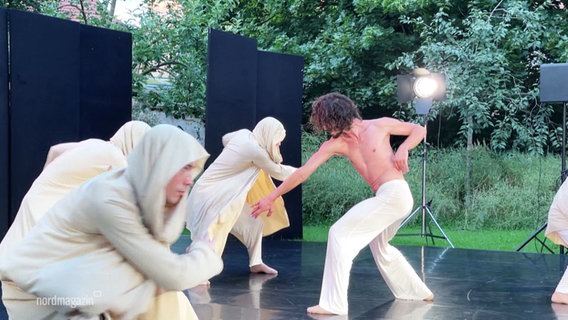 Die Deutsche Tanzkompanie tritt auf einer Bühne auf. © Screenshot 