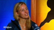 Angelique Kerber gibt ein Interview. © Screenshot 