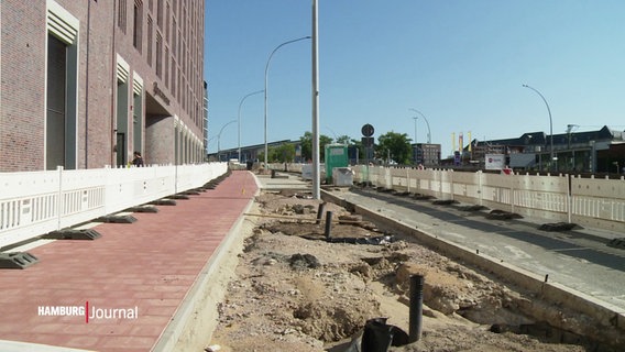 Eine Baustelle an einer Straße. © Screenshot 