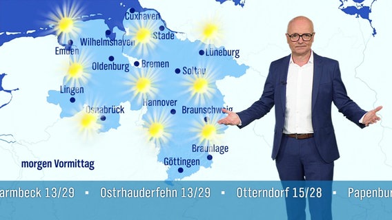 Karsten Schwanke moderiert das Wetter. © Screenshot 