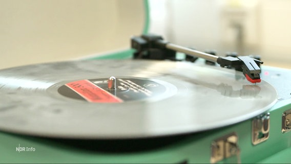 Eine Schallplatte dreht sich auf einem Plattenspieler. © Screenshot 