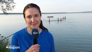 NDR-Reporterin Lisa Synowski berichtet vom Groß Wittensee. © Screenshot 