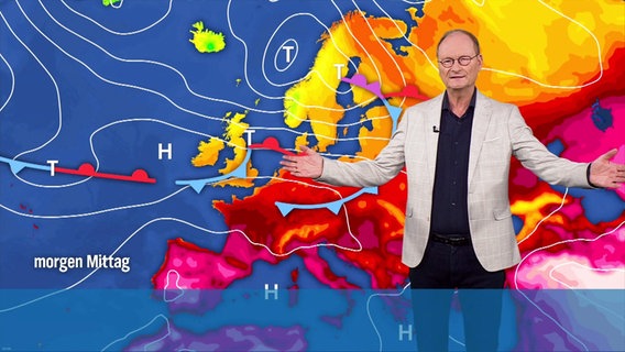 Die Wettervorhersage für morgen wird anmoderiert. © Screenshot 