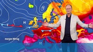 Die Wettervorhersage für morgen wird anmoderiert. © Screenshot 