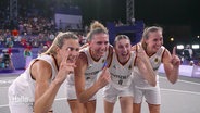 Die deutsche Mannschaft der 3x3-Basketballerinnen © Screenshot 