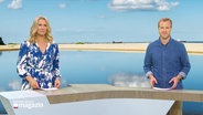 Die Moderatoren Gabi Lüeße und Henrik Hanses im Studio. © Screenshot 