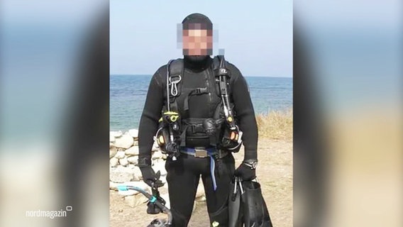 Der 44-jährige Ukrainer Wolodymyr Z. in Taucherausrüstung. © Screenshot 