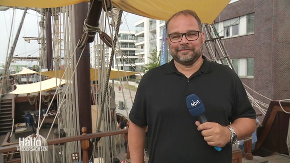 Sebastian Duden berichtet aus Bremerhaven. © Screenshot 