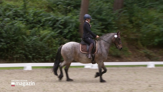 Eine Frau reitet auf einem Pferd. © Screenshot 