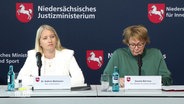 Innenministerin Behrens verteidigt auf einer Pressekonferenz die Statistik zur Clankriminalität. © Screenshot 