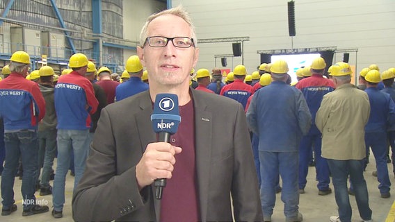 Der Reporter Olaf Kretschmer berichtet aus Papenburg. © Screenshot 