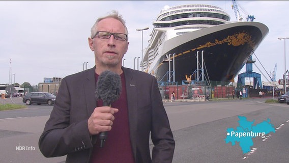 Olaf Kretschmer berichtet live aus Papenburg. © Screenshot 