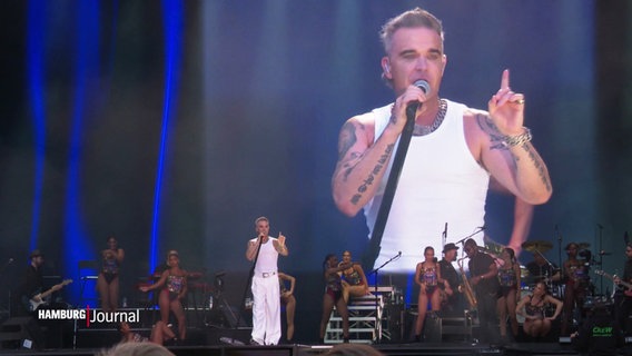 Ein Konzert des Sängers Robbie Williams. © Screenshot 