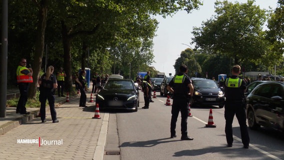 Polizeibeamte führen einen Verkehrskontrolle durch. © Screenshot 