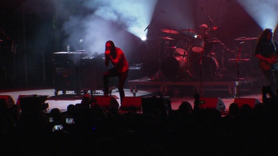 Ein dramatisch beleuchtetes Konzert beim "Jamel rockt den Förster" Festival. © Screenshot 