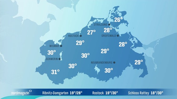 Die Wetterkarte von Mecklenburg-Vorpommern für den 6. September 2024 © Screenshot 