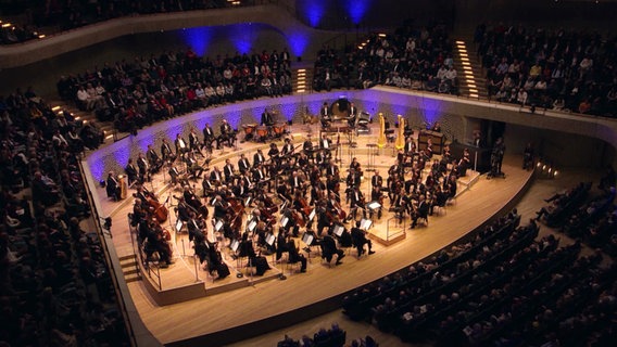 Der voll besuchte Konzertsaal der Elbphilharmonie. © Screenshot 