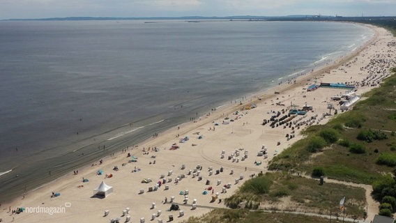 Blick aus der Luft auf den langen Sandstrand von Usedom © Screenshot 