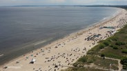 Blick aus der Luft auf den langen Sandstrand von Usedom © Screenshot 