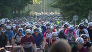 Sehr viele Fahrradfahrer:innen bei den Cyclassics in Hamburg. © Screenshot 