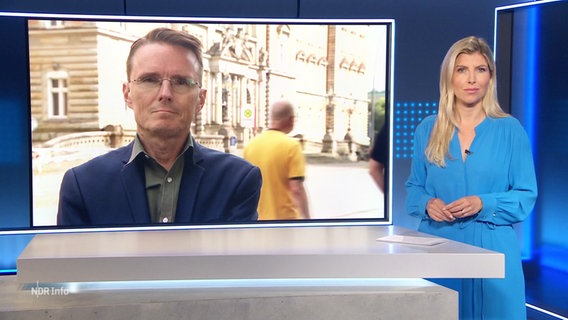 Moderatorin Bibiana Barth im Gespräch mit dem zugeschalteten Reporter Heiko Sander. © Screenshot 