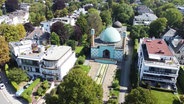 Das Islamische Zentrum Hamburg aus der Vogelperspektive © Screenshot 