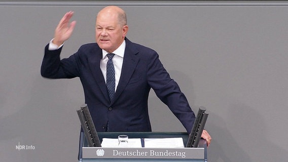 Olaf Scholz im Bundestag © Screenshot 